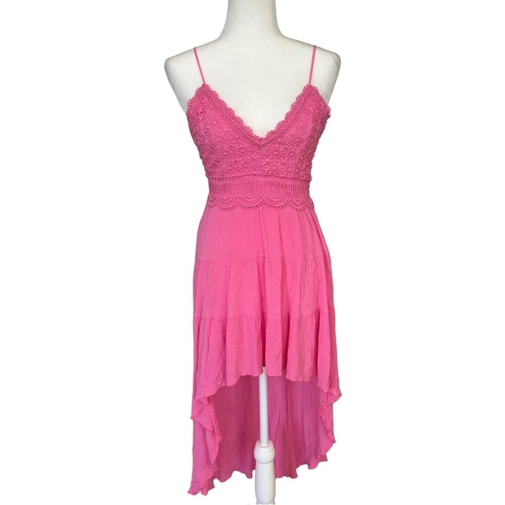 Rue21 Pink High Low Floral Lace Dress Size Small